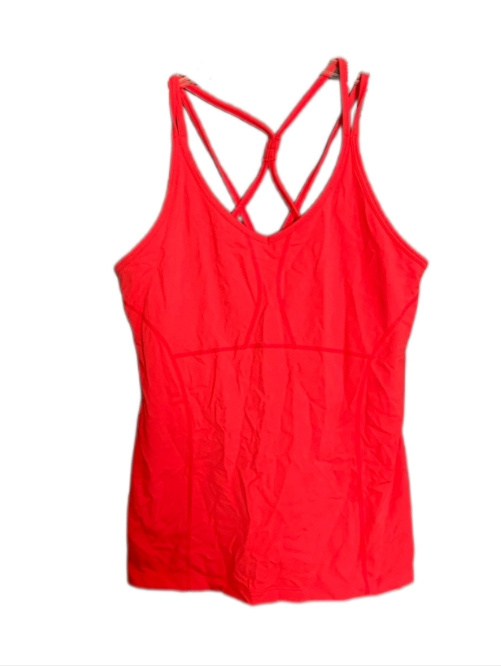 Athleta Athletic Sports Tank Top Built in Bra Spaghetti Strap Supplex Nylon